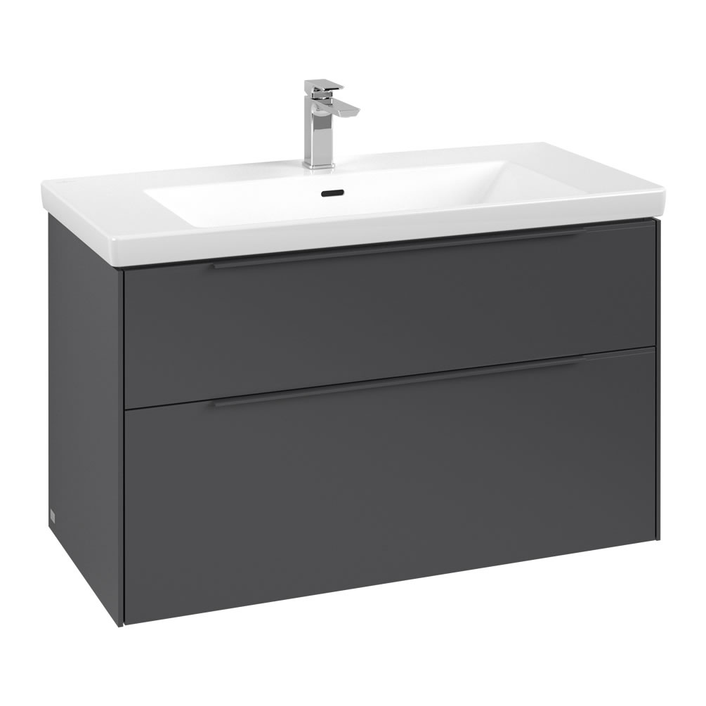 Cutout image of Villeroy & Boch Subway 3.0 Graphite 1000mm Wall-Hung Basin Vanity Unit